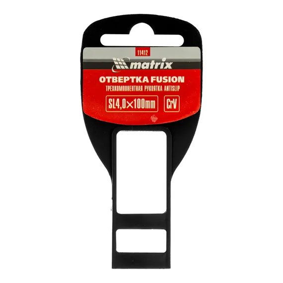 Отвертка Fusion, SL4 х 100 мм, CrV, трехкомпонентная рукоятка "Anti slip" Matrix