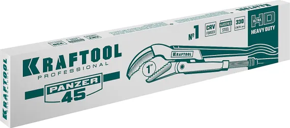KRAFTOOL PANZER-45, №1, 1″, 330 мм, трубный ключ с изогнутыми губками (2735-10)