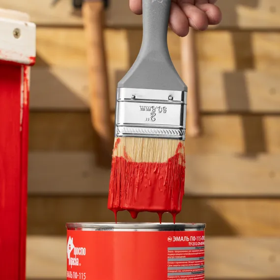 Кисть плоская "Евро" 2", натуральная щетина, пластмассовая ручка MTX