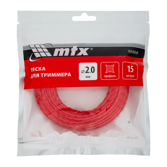 Леска для триммера витой квадрат 2,0 мм х 15 м MTX