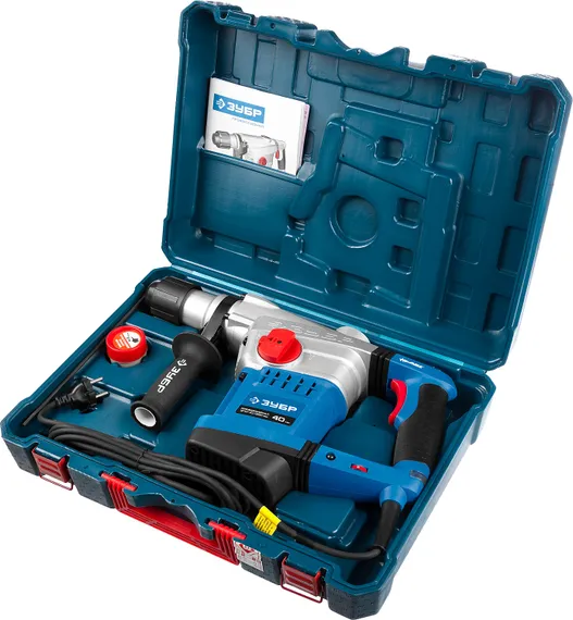 Перфоратор электрический SDS-Max, ЗУБР 40 мм, 1250 Вт, АВТ, Профессионал (ЗПМ-40-1250 ЭВК)