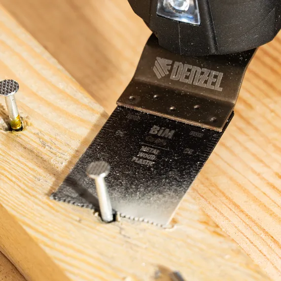 Насадка для МФИ режущая пазовая прямая, BiM, по металлу и дереву, 33 x 1.4 мм, мелкий зуб Denzel