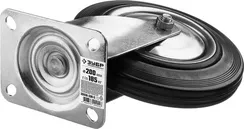 ЗУБР d 200 мм, г/п 185 кг, игольчатый подшипник, резина/металл, поворотное колесо, Профессионал (30936-200-S)