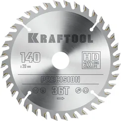 KRAFTOOL Precision, 140 х 20 мм, 36Т, пильный диск по дереву (36952-140-20)