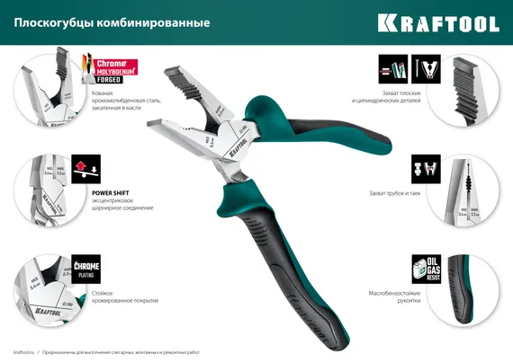 KRAFTOOL 4 предм., набор губцевого инструмента (22012)
