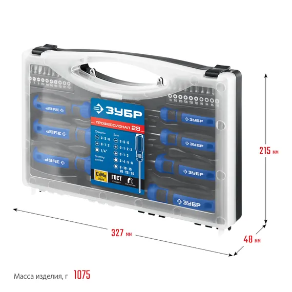 ЗУБР 11 предм., набор отверток, Профессионал (25241)