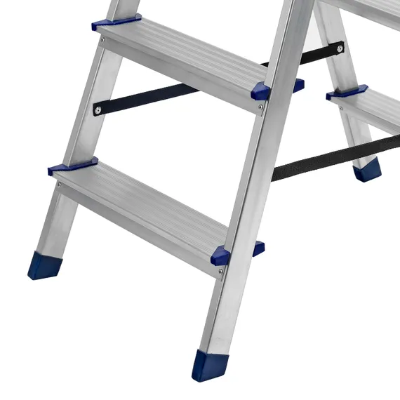 Стремянка двусторонняя 4 ступени, алюминиевая, Сибртех