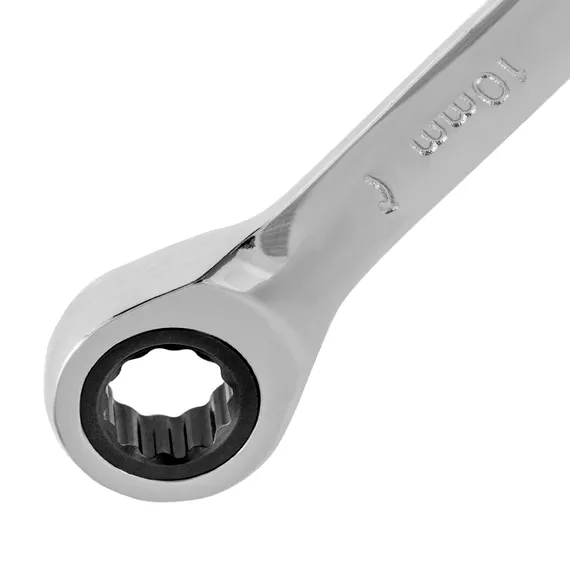 Ключ комбинированный, с трещеткой, 10 мм Denzel