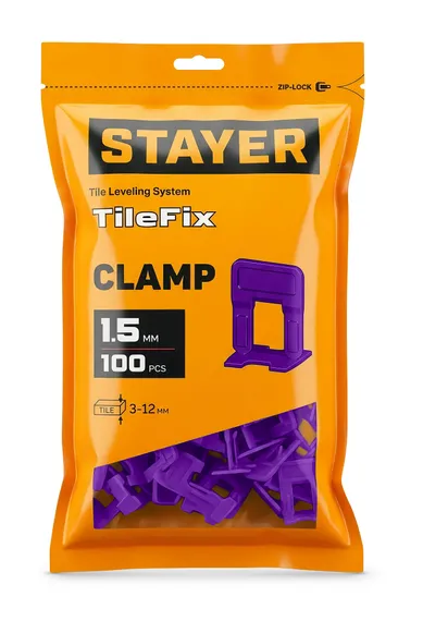 STAYER СВП TileFix, 1,5 мм, 100 шт, система выравнивания плитки ″ворота″ (33846-100)
