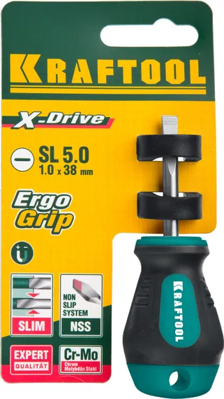 KRAFTOOL Х-Drive, SL5 x 38, отвертка (250071-5.5-038)