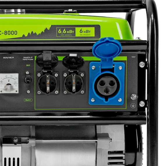 Генератор бензиновый БС-8000, 6,6 кВт, 230В, четырехтактный, 25 л, ручной стартер Сибртех