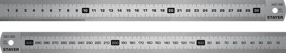 STAYER длина 0.3 м, нержавеющая линейка, Professional (3427-030)