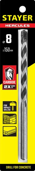 STAYER Hercules, 8 x 150 мм, cверло по бетону, Professional (2915-150-08)
