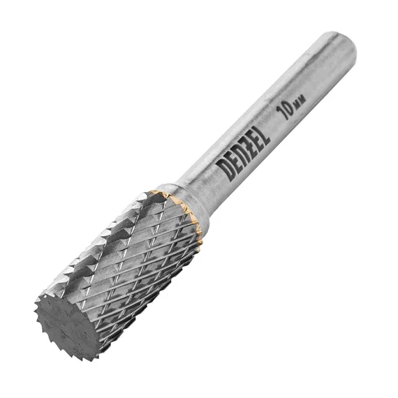 Борфреза по металлу твердосплавная, цилиндрическая, тип-А, 10 мм Denzel
