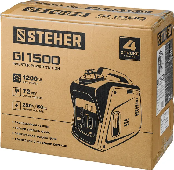 STEHER 1200 Вт, инверторный генератор (GI-1500)