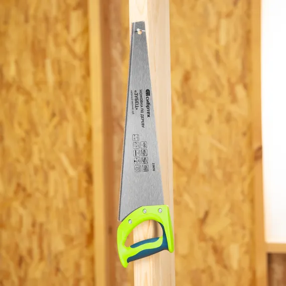 Ножовка по дереву"Зубец" для точных пильных работ, 450 мм, каленый зуб 2D, 14 TPI, двухкомпонентная рукоятка Сибртех