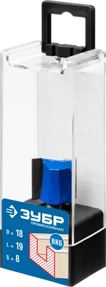 ЗУБР 18 x 19 мм, хвостовик 8 мм, фреза пазовая прямая, Профессионал (28753-18-19)