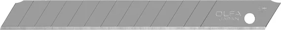 OLFA 9 мм, 10 шт, в пластиковом кейсе + блистер, сегментированные лезвия (OL-AB-10B)