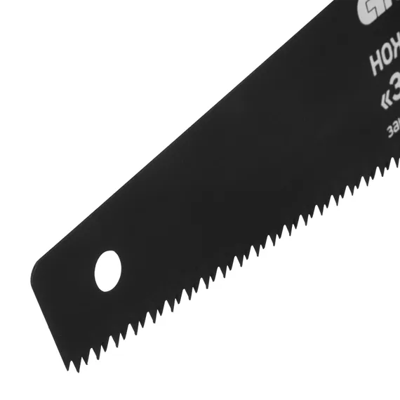 Ножовка по дереву "Зубец", 400 мм, 7-8 TPI, каленый зуб 2D, защитное покрытие, двухкомпонентная рукоятка Сибртех