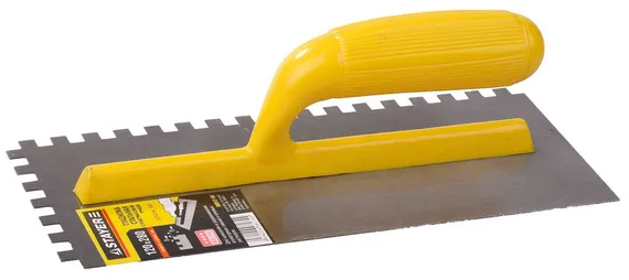 STAYER 120х280 мм, 8х8 мм, гладилка штукатурная зубчатая стальная с пластиковой ручкой