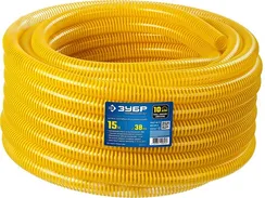 ЗУБР 38 мм x 15 м, 10 атм, со спиралью ПВХ, напорно-всасывающий шланг, ПРОФЕССИОНАЛ (40327-38-15)