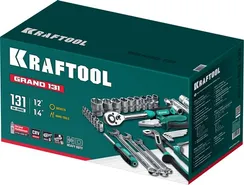 KRAFTOOL GRAND-131, 131 предм., (1/2″+1/4″), универсальный набор инструмента (27978-H131)