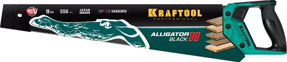 KRAFTOOL Alligator Black 11, 550 мм, ножовка для точного реза (15205-55)