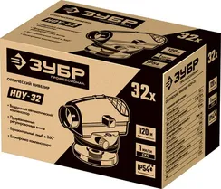 ЗУБР ОУ-32, 120 м, оптический нивелир, Профессионал (34917)