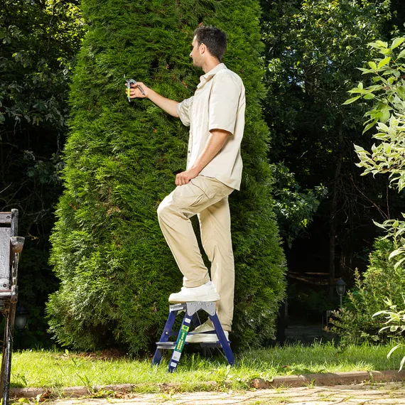 Стремянка двусторонняя 2 ступени, стальная, Сибртех