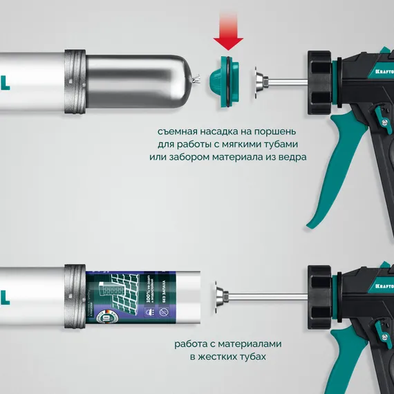 KRAFTOOL ULTRA 310 мл, прямой забор, регулировка силы давления, вариативная антикапельная система, закрытый пистолет для герметика (06677-31)