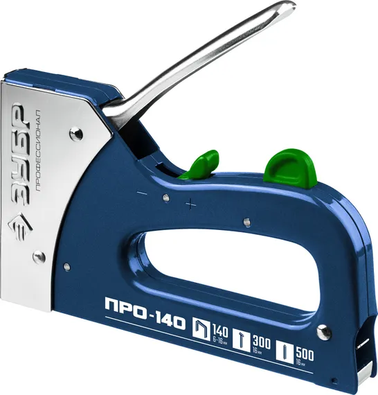 ЗУБР Про-140, скобы тип 140, гвозди тип 300/500, стальной рессорный степлер (4-31573)