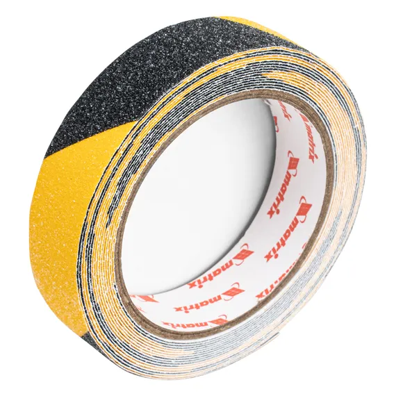Лента клейкая противоскользящая, черно-желтая 25 мм x 5 м Matrix