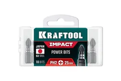 KRAFTOOL Impact PH 2, 25 мм, 10 шт, ударные биты (26191-2-25-S10)