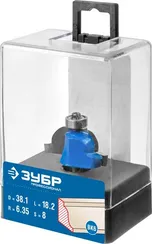 ЗУБР 38.1 x 18 мм, радиус 6.3 мм, фреза кромочная калевочная №6, Профессионал (28707-38.1)