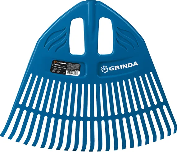 GRINDA PP-23, 500 х 50 х 420 мм, 23 зубца, без черенка, пластиковые, веерные грабли, PROLine (421813)