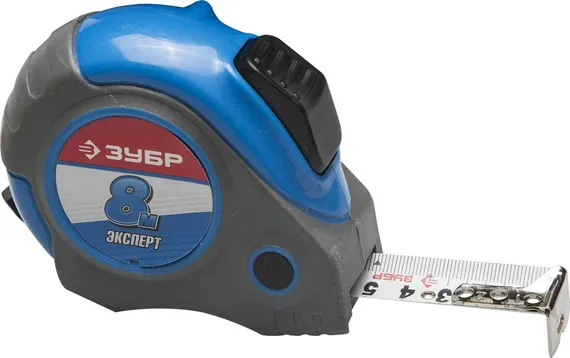 ЗУБР ЭКСПЕРТ 8м х 25мм, профессиональная рулетка с автостопом (34057-08-25)