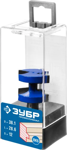 ЗУБР 38.1 x 28.6 мм, хвостовик 12 мм, фреза пазо-шиповая наборная, Профессионал (28731-38.1-2)