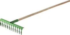 РОСТОК 430 x 100 x 1300 мм, 14 витых зубьев, рабочая поверхность из стали, покрытие краска, черенок деревянный высш. сорт, грабли (421900-14)