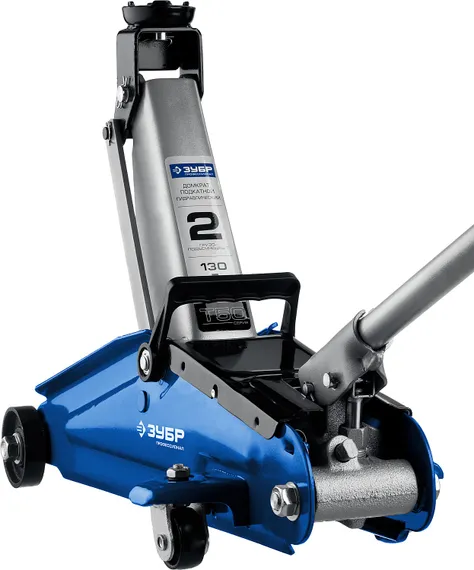 ЗУБР Т-50, 2 т, 130 - 380 мм, подкатной домкрат с увеличенным подъемом, Профессионал (43052-2)