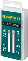 KRAFTOOL 75 мм, 4 шт, набор бит для ударной отвертки (25552)