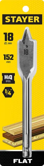 STAYER Flat, 18 x 152 мм, перовое, cверло по дереву (2950-18)