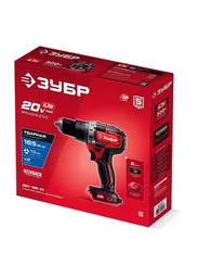 Бесщеточная ударная дрель-шуруповерт, ЗУБР 20 В, 165 Н·м, 1 АКБ LMS (2 А·ч), (ДБУ-165-21)