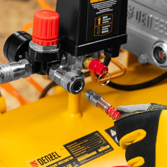 Компрессор воздушный DKV2200/100, Х-PRO 2.2 кВт, 400 л/мин, 100л Denzel