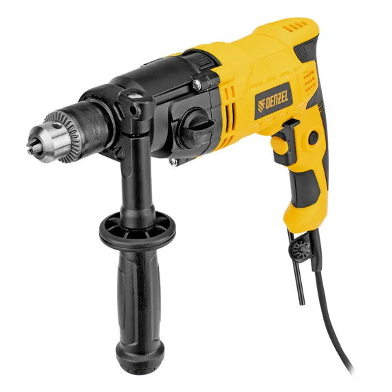 Дрель ударная IDD-1050-2, 1050Вт, 0-1200/0-3200 об/мин, 0-19200/0-51200 уд/мин, 2 скор. Denzel