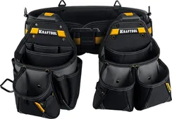 KRAFTOOL KBS-3L пояс монтажника, в комплекте: пояс монтажника и 2 большие сумки (38761)