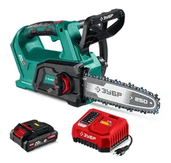 Пила цепная аккумуляторная ЗУБР 20 В, 250 мм шина, 1 АКБ LMS (2 Ач), (ПЦБ-2025-21)