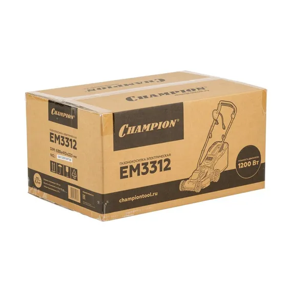 Газонокосилка эл. CHAMPION EM3312 (1,2 кВт травосб. 30л ширина 330мм 25-65мм, 8,5кг)