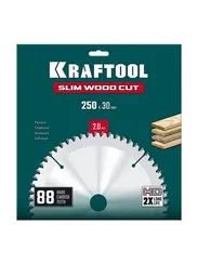 KRAFTOOL Slim wood cut 250 х 30 x 2.0 мм, 88Т, диск пильный по дереву, (36955-250-30-88)