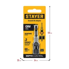 STAYER DC 65, Адаптер с регулировкой глубины вкручивания для ГКЛ (26741)