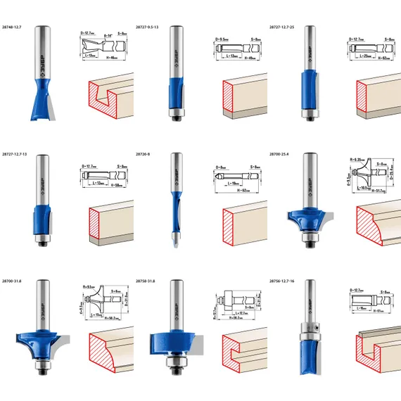 ЗУБР 26 шт, набор профильных фрез по дереву, Профессионал (28796-H26)